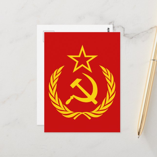 Carte Postale Faucille et marteau, URSS, CCCP, communisme (Devant/Arrière en situation)