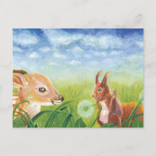 Carte Postale Faune et écureuil