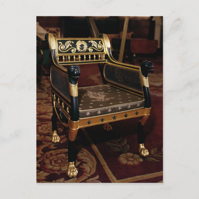Carte Postale Fauteuil sculpté avec détails dorés (Devant)