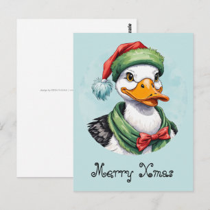 Carte Postale Favoris de Noël animal amusant - Canard 2