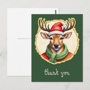 Carte Postale Favoris de Noël animal amusant - Cerf 2