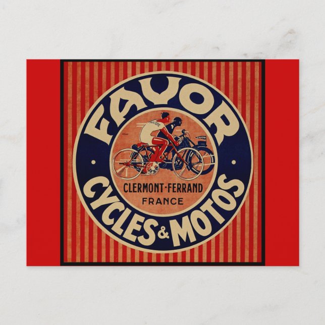 Carte Postale Favoriser les cycles et moteurs (Devant)