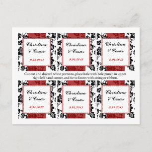 Carte Postale Favoriser les étiquettes Flouris noir Rouge Bande