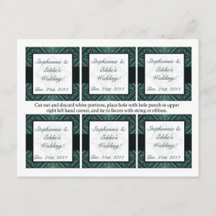 Carte Postale Favoriser les étiquettes Turquoise Ornate Damask G