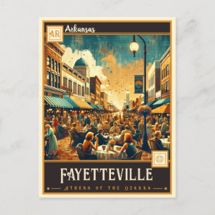 Carte Postale Fayetteville, Arkansas VINTAGE