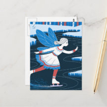 Fée adorable du patinage sur glace Étang gelé en h