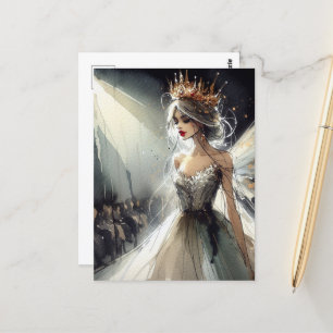 Carte Postale Fée dans un défilé de mode aquarelle