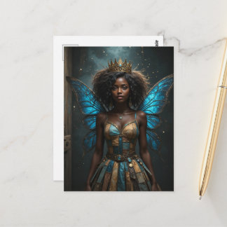 Carte Postale Fée dans une robe récupérée