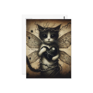 Carte Postale Fée de chats foncés