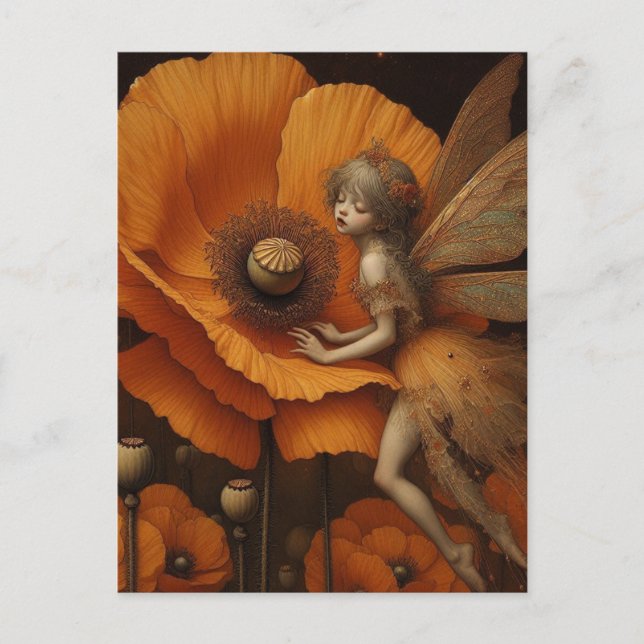Carte Postale Fée de crapaud orange (Devant)