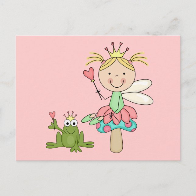 Carte Postale Fée de grenouille - T-shirts blonds et cadeaux (Devant)