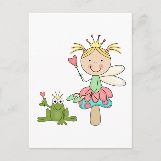Carte Postale Fée de grenouille - T-shirts blonds et cadeaux (Devant)