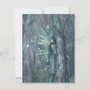 Carte Postale Fée de la forêt foncée Mystique Imaginaire Art