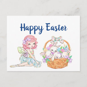 Carte Postale Fée de Pâques heureuse