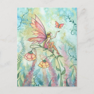 Carte Postale Fée de printemps avec fantaisie artistique papillo