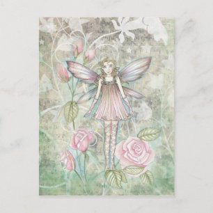 Carte Postale Fée de Rose Fantaisiste