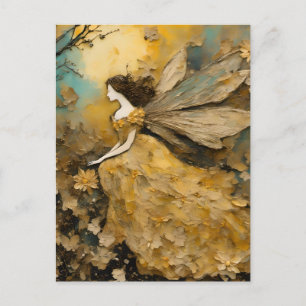 Carte Postale Fée en Jaune