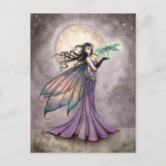 Carte Postale Fée et libellule Mystique Imaginaire Art