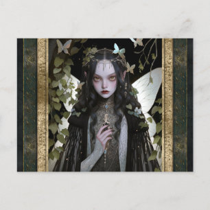 Carte Postale Fée foncée fille Goth gothique Imaginaire Art goth