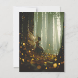Carte Postale Fée magique Enchantée Forêt automne automne Pixie 
