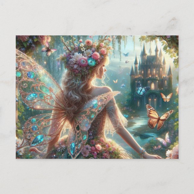 Carte Postale Fée papillon (Devant)