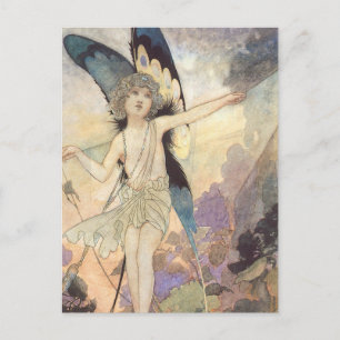 Carte Postale Fée papillon victorienne vintage par Robinson