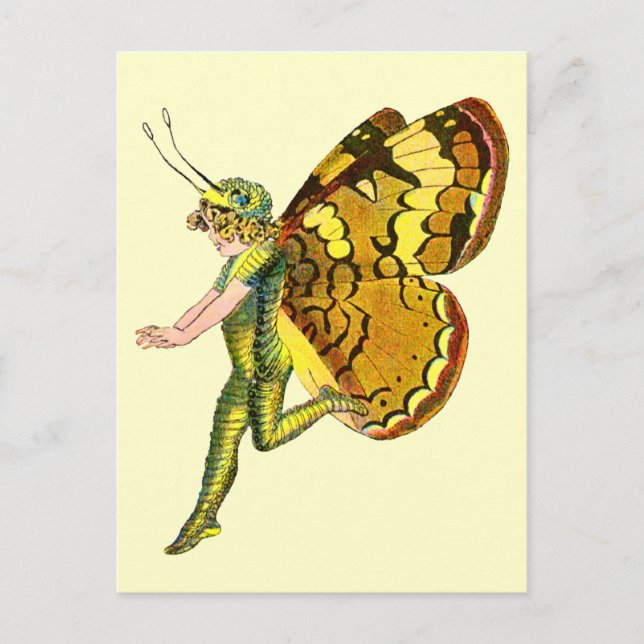 Carte Postale Fée Pixie Jaune (Devant)