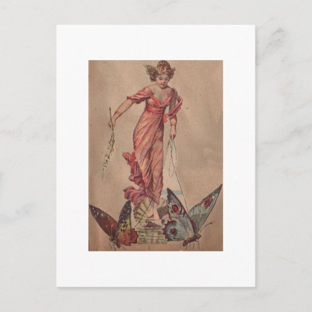 Carte Postale Fée rose (Devant)