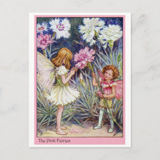 Carte Postale Fée rose