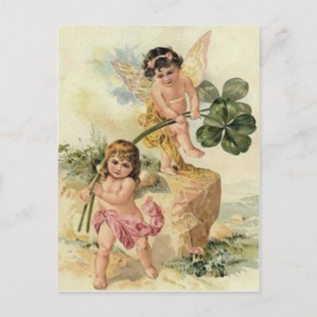 Carte Postale Fée Trèfle à Quatre Feuilles Fey (Devant)