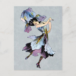 Carte Postale fée vintage iris