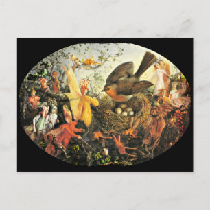 Carte Postale Féeries et nid de Robin