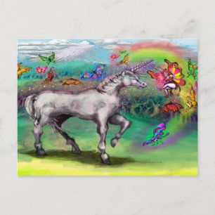Carte Postale Féeries Unicorn arc-en-ciel