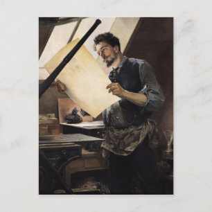 Carte Postale Felicien Rops dans son studio