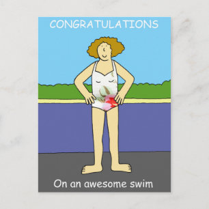 Carte Postale Félicitations à Awesome Swim pour elle