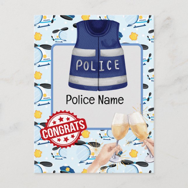 Carte Postale Félicitations à la police (Devant)