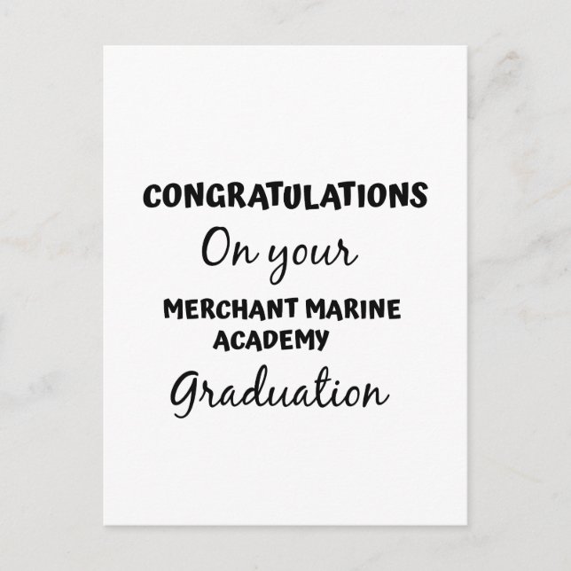 Carte Postale félicitations à l'académie de la marine marchande  (Devant)