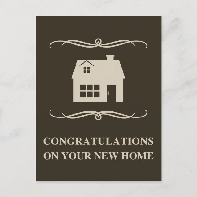 Carte Postale félicitations à votre nouvelle maison : mod home (Devant)