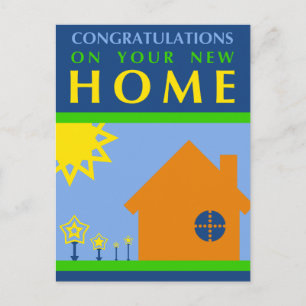 Carte Postale félicitations à votre nouvelle maison : pop formes