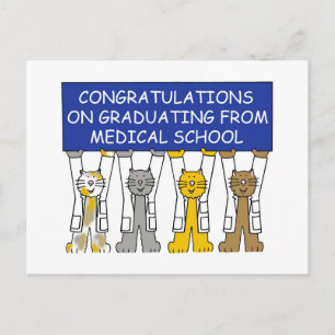 Carte Postale Félicitations aux diplômés de l'école Médicale