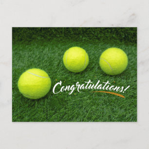 Carte Postale Félicitations balle de tennis vert