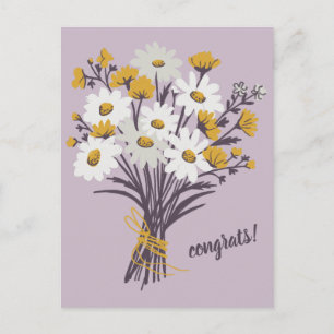 Carte Postale FÉLICITATIONS Bouquet de Daisy Floral Mignon Perso