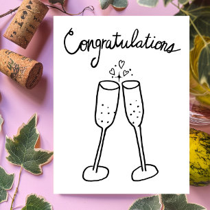 Carte Postale Félicitations Champagne À votre santé Croquis Dess