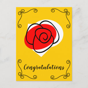Carte Postale Félicitations Coins Rose Espagnole vertical