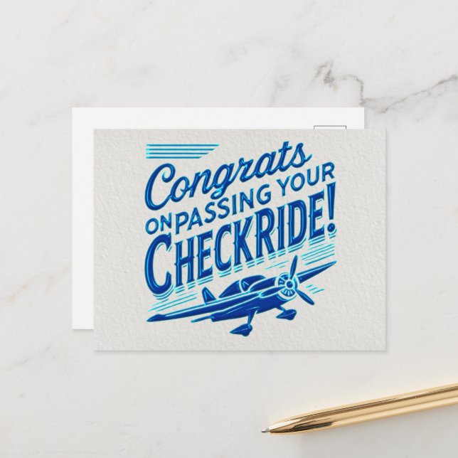 Carte Postale Félicitations de votre passage ! (Devant/Arrière en situation)