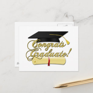Carte Postale Félicitations Diplôme d'études supérieures et casq