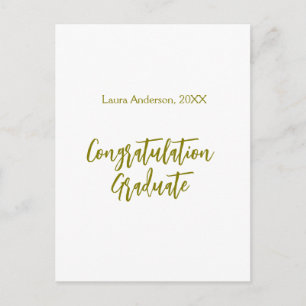 Carte Postale Félicitations diplômé nom doré promotion 20XX si