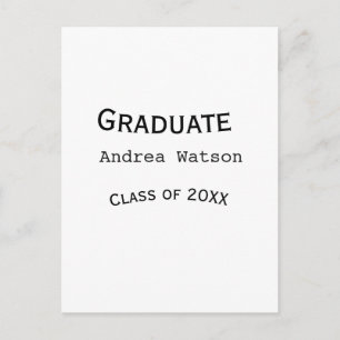 Carte Postale Félicitations diplômé nom promotion 20XX type w