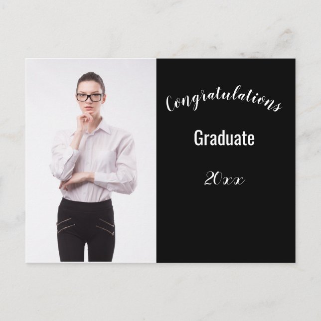 Carte Postale Félicitations Diplômés Photo et Année (Devant)