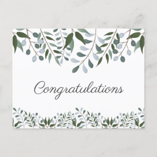 Carte Postale Félicitations Eucalyptus Green Floral
